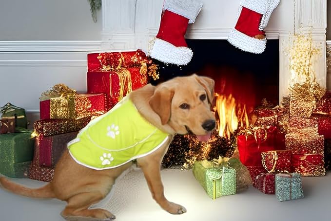 Dog Reflective Vest - Comfortable Jacket Safety Hunting, High Visibility for Dogs with Elastic Straps and Clasp Closure- Yellow, Small