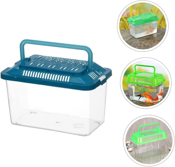 Plastic Turtle Fish Tank Handheld Aquarium Reptisoil Reptile Storage Nest Plastic Fish Bowls Bearded Dragon Habitat Glass Containers Lizards Reptile Feeding Tank Animal Turtle Tank