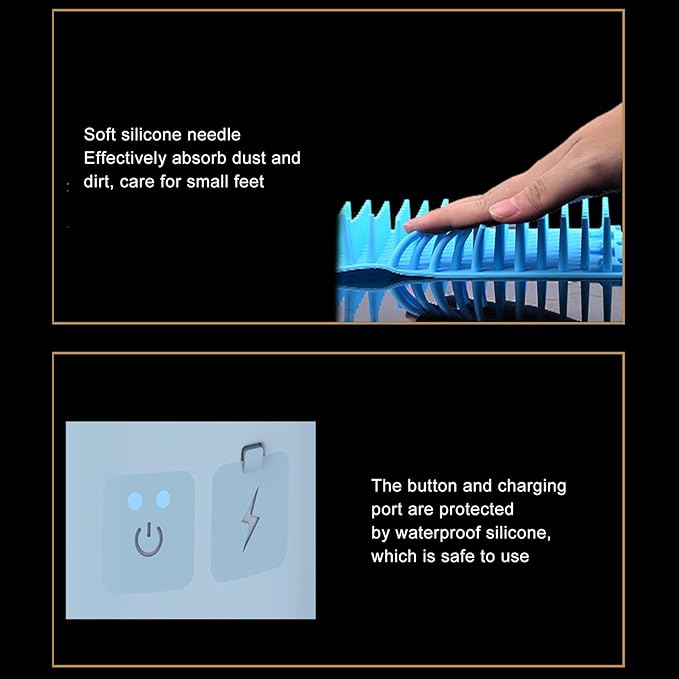 Automatic Dog Cleaner, Soft Electric Washer USB Rechargeable Portable Cleaner Cup, Dog Foot Cleaning Machine for Small to Medium Dogs Cats (White Blue)