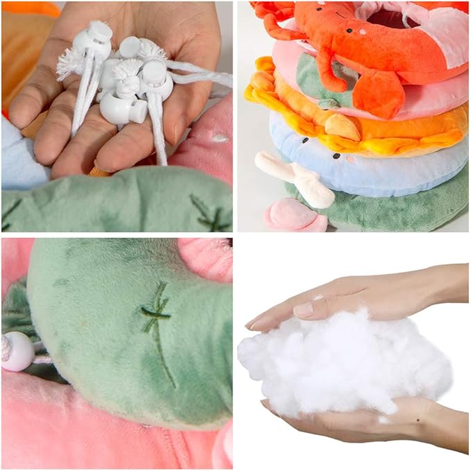 Adjustable Cat Recovery Collar Soft,Cute Pet E-Collar Neck Cone After Surgery Wound Healing Protective Cone Fit for Kitties, Small Dogs(ELC05-cactus-l)