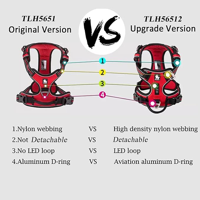 TRUE LOVE Truelove Dog Harness No Pull Nylon Reflective Pet Harness Adjustable Comfortable Control Step-in Brilliant Colors TLH56512