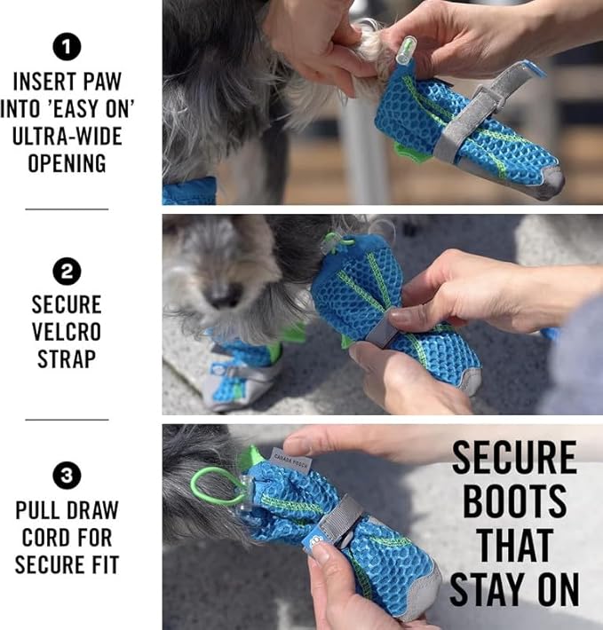 Canada Pooch Dog Boots for Hot Pavement - Dog Boots & Paw Protectors with Anti Slip Rubber | Water Friendly, Breathable Dog Shoes for Hot Days, Great for Dogs Grey - Size 5