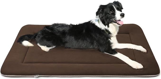 Magic Dog Bed Soft Crate Pad Mat for Medium/Large Dogs, 36 Inches Machine Washable Pet Bed Kennel Pad With Non-Slip Bottom, Dark Coffee