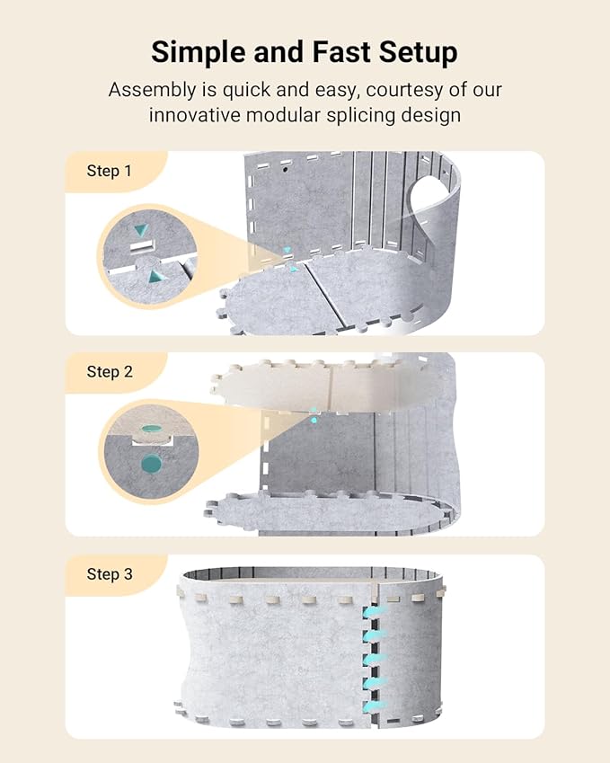 DownyPaws Cat House for Indoor Cats, Cat Bed Cave for Multiple & Large Cats Up to 22 Lbs, Scratch Resistant Peekaboo Cat Caves, Foldable Tunnel Enclosed Bed, PeekaPurr, Marble