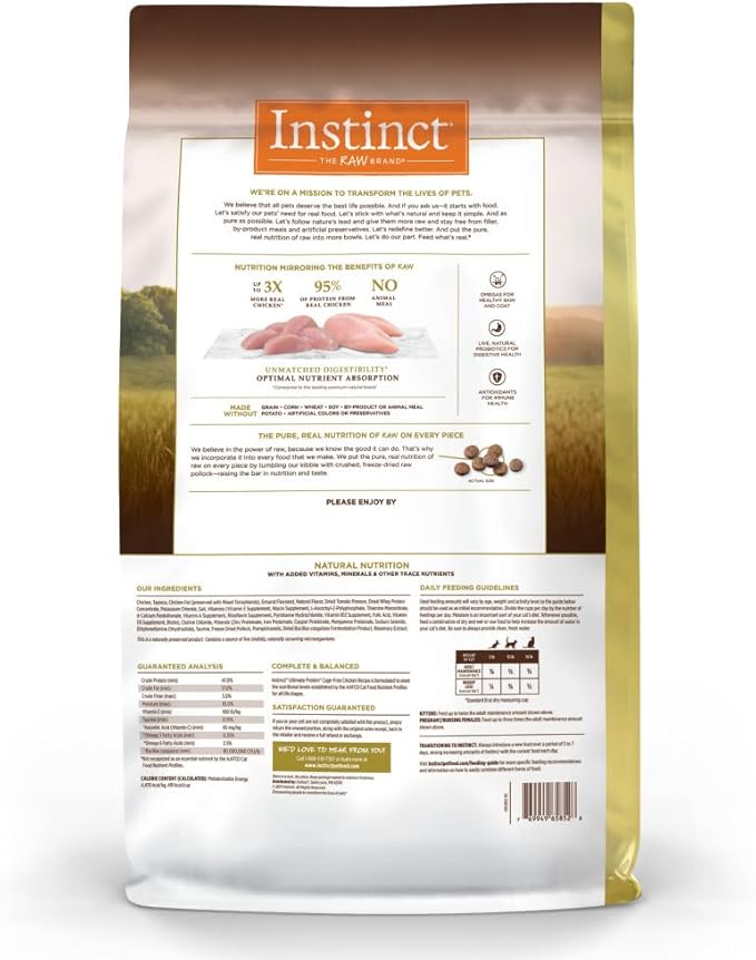 Instinct Ultimate Protein Grain Free Cage Free Chicken Recipe Natural Dry Cat Food, 10 lb. Bag