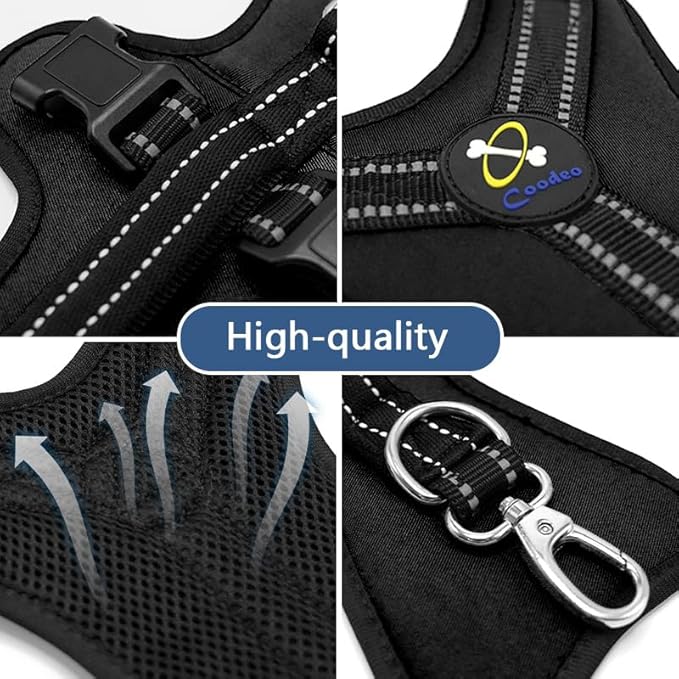 Coodeo Dog Lift Harness, Support & Recovery Sling, Pet Rehabilitation Lifts Vest Adjustable Breathable Straps for Old, Disabled, Joint Injuries, Arthritis, Paralysis Dogs Walk (Black,XL)