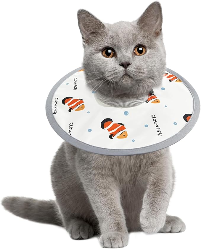 LOS ANDES Cat Recovery Collar, Adjustable Cat Protective Collar Alternative After Surgery, Protect Cat Neck Cones to Stop Licking Wound, Lightweight Elizabethan Collar for Kitten,Puppy