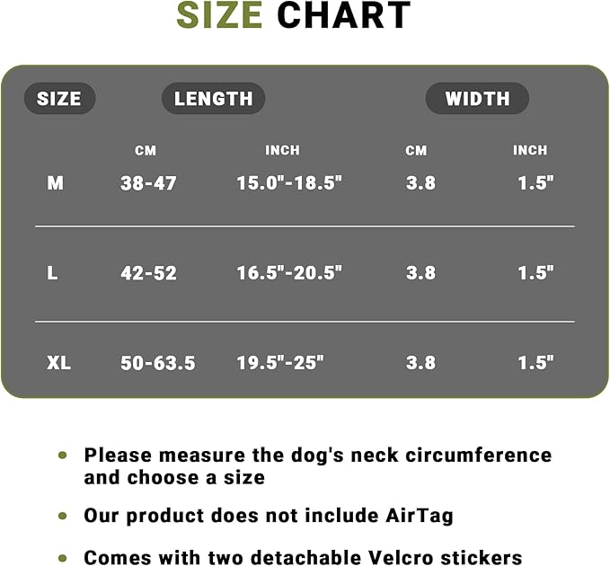 Tactical AirTag Dog Collar - Heavy Duty, Adjustable GPS Collar Compatible with Apple AirTag, with Holder & Control Handle for Medium/Large Dogs [ Green, L ]