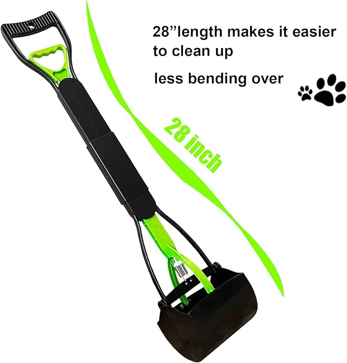 28" Large Pooper Scooper for Dogs, Heavy Duty Poop Scooper for Large Medium & Small Dog, Pet Dog Pooper Scooper for Grass & Gravel Pick Up