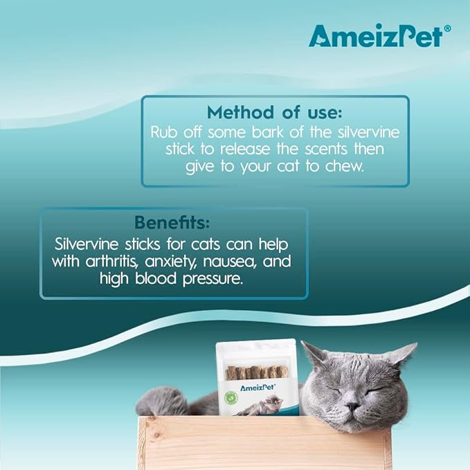 Catnip Sticks for Cats, Cat Dental Chew Sticks - Natural Matatabi Cats Dental Care, Silvervine Cat Teeth Cleaning (12 pcs)
