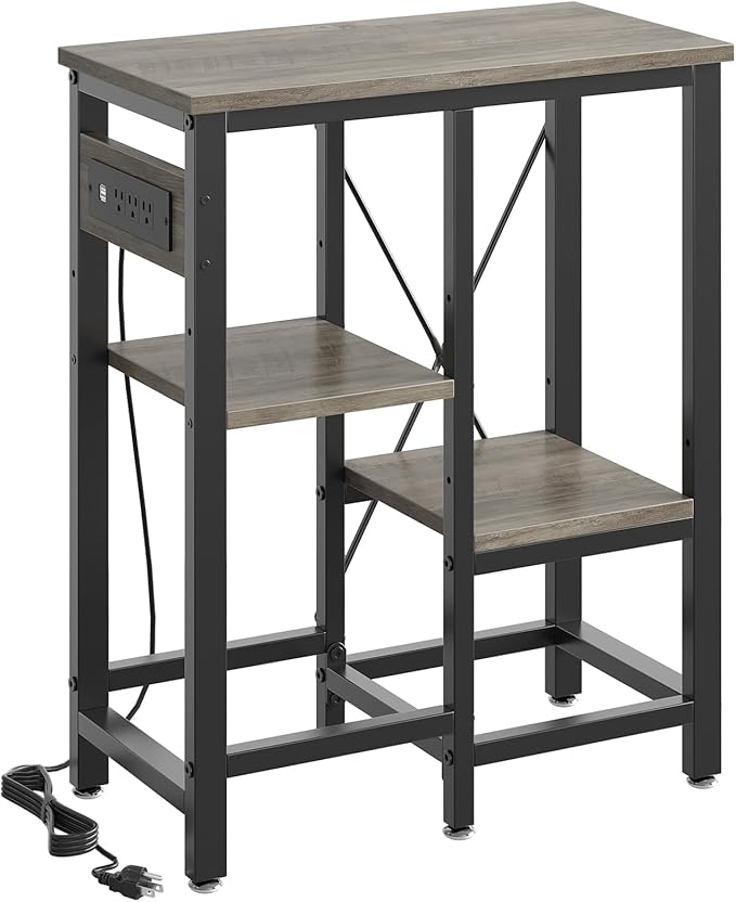 10 Gallon Fish Tank Stand with Power Outlets, 20 x10 Metal Aquarium Stand with 3-Tiers Adjustable Storage Shelves, 6-Legs Reptile Terrarium Stand, 264 LBs