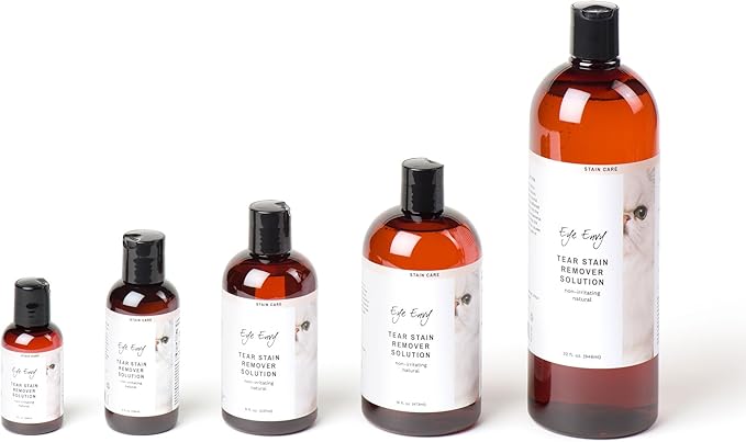 Eye Envy Tear Stain Remover Solution for Cats. 100% Natural, Safe. Treats The Cause of Stains. Recommended by Breeders, Vets, Groomers. Remove Eye Stains from Persians and Exotics. 16 oz. Made in USA