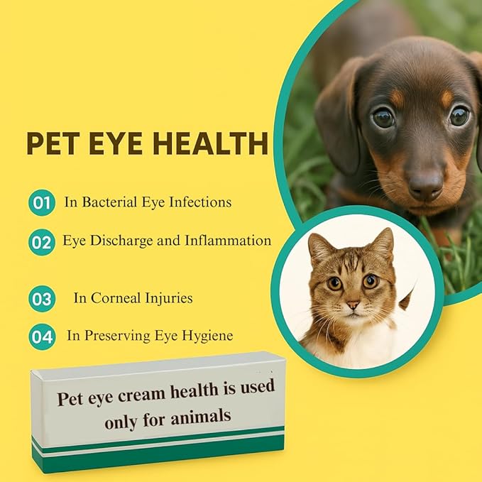 Pet Eye Cream Health, Premium Eye Cream for Cats, Dogs, Cattle, Sheep, Horse and Bird 3.5 gr/1 Tube for All Pets, Premium Tube Cream