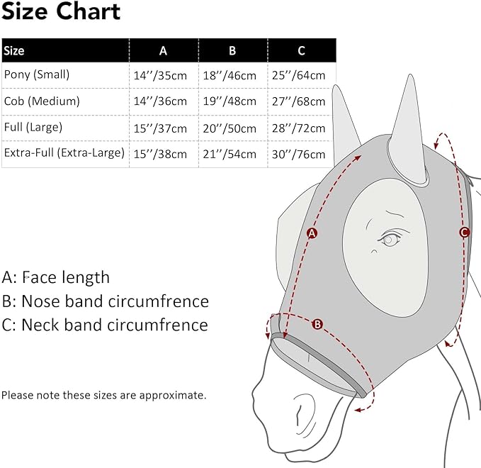 Harrison Howard Super Comfort Stretchy Fitting Horse Fly Mask with UV Protection Soft on Skin with Breathability Tribal Abstract Full Size