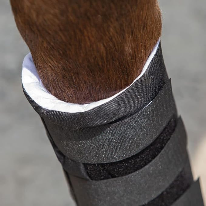 Dura-Tech Quick Wrap No Bow Leg Wraps for Horses | Size 14" | Color Black | Exceptional Leg Coverage | Versatile Use | Secure and Easy Application | Sold in Pairs