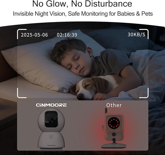 5G Security Camera Indoor, 3K Pet/Dog Camera with Speaker/Phone App, PTZ WiFi Baby Monitor Cameras for Home Security, 0-Glow Night Vision 2-Way Talk, AI Tracking Facial Recognition Time Lapse