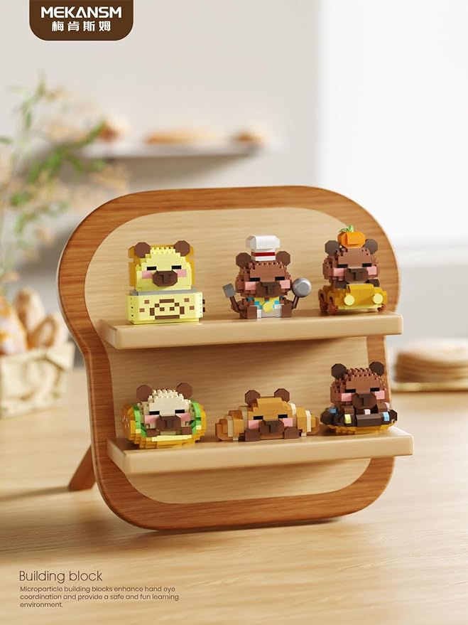 Gold Medal Baking Cute Capybara Baking Bread Series Mini Building Toy Kawaii Animals Set Micro Adorable Pet Buildings Small Bricks Gifts Toys