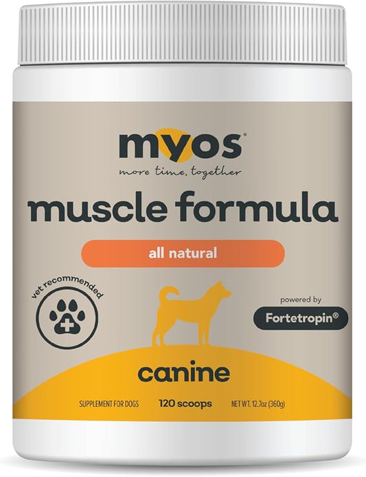 MYOS Canine Muscle Formula - All-Natural Muscle Building Supplement - Helps Reduce Muscle Loss in Dogs Due to Normal Aging and Improves Recovery from Injury or Surgery