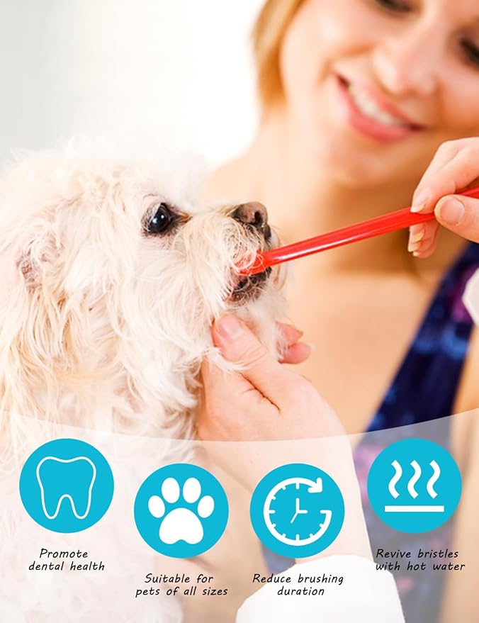 300 Pcs Dog Toothbrush Kit, Dual-Headed Toothbrush for Dogs & Cats, 10 Colors