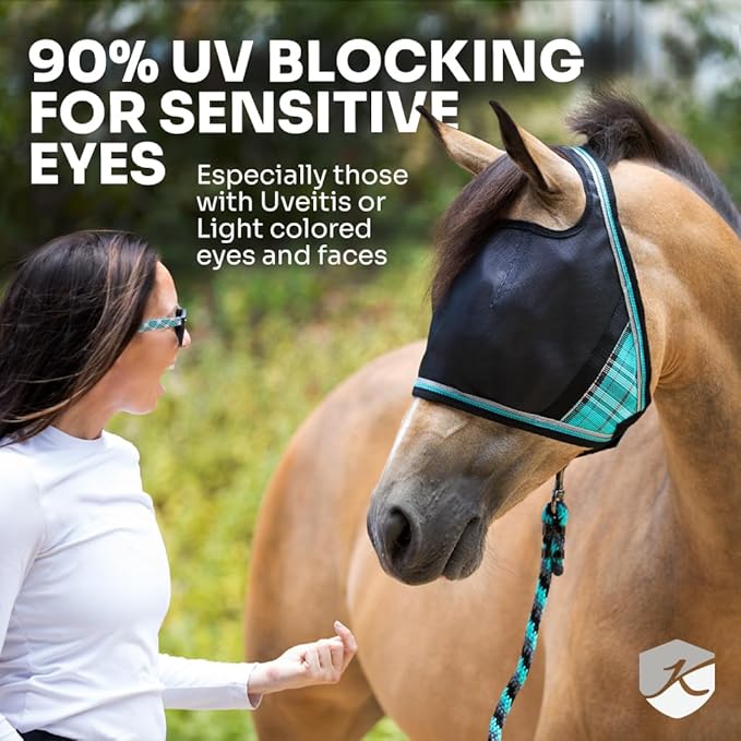 Kensington 90% UV Fly Mask CatchMask UViator - Without Ears & Forelock Freedom Web Trim Size: X.Large Color: 500 - Desert Sand