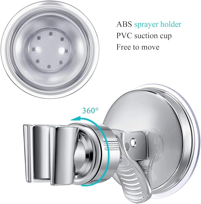 Pet Shower Set with 8.2ft Hose for Bathroom Shower Arm (Suction Holder)