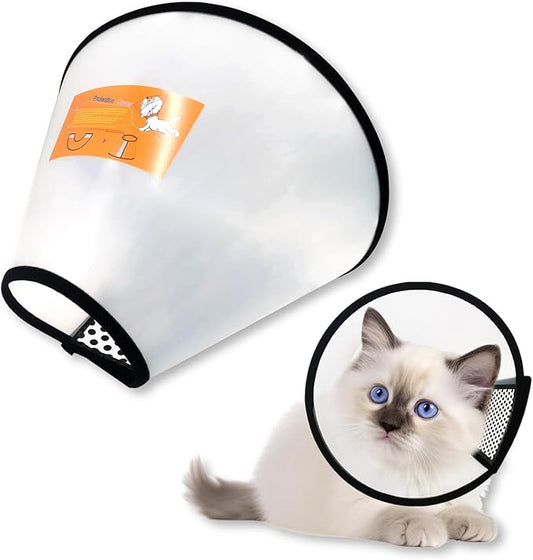 Adjustable Dog Cone Collar After Surgery Soft Cone of Shame Alternatives for Dog Cat Puppy Plastic Elizabethan Collar for Dogs from Licking Biting Scratching Wounds(M,Neck:9.0-10.6in)