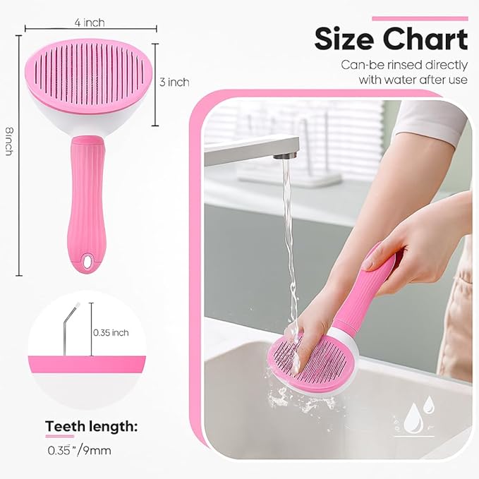 Namylya Cat Brush for Shedding & Grooming – Slicker Brush for Dogs and Cats with Long Hair – Removes Tangles, Mats & Loose Fur