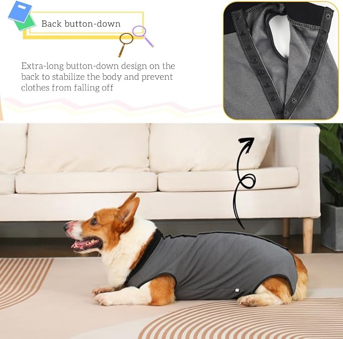 Dog Surgery Recovery Suit,Abdominal Surgical Suit for Dogs,Recovery Suit for Dogs,Prevent Licking Surgical Wound Dog Cone Alternative Blue L