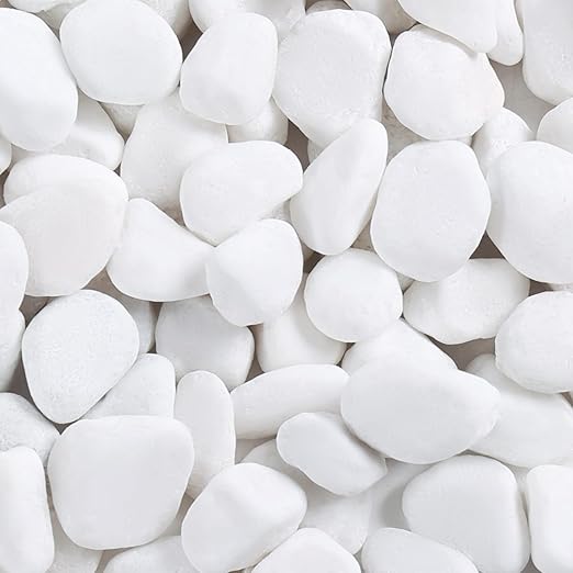 SIDONG 10 lbs White River Rocks, 1.2-2 Inches Matte Pebbles for Indoor Plants, Aquarium Rocks Used in Fish Tank, Decorative Stones for Plants, Vases, Home Décor, Crafting, Garden Landscaping