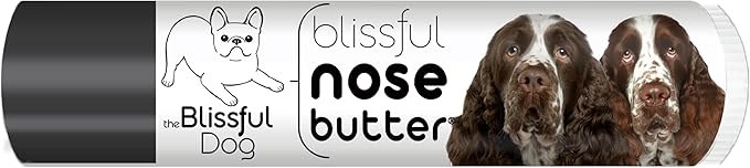 The Blissful Dog Springer Spaniel Nose Butter for Dry, Cracked Skin, Lick-Safe Dog Nose Balm with Moisturizing Shea Butter, Almond, Olive, and Essential Oils, Pet Supplies, Uncented, 0.15 oz.
