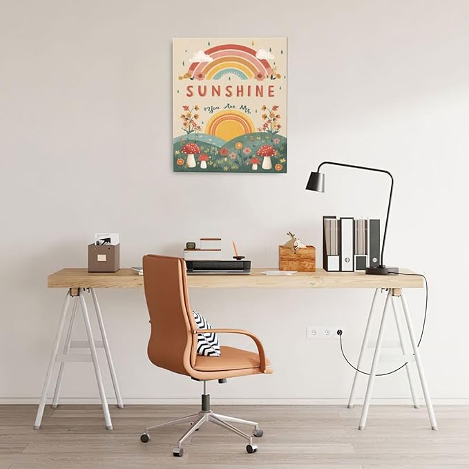 You Are My Sunshine Inspirational Canvas Wall Art Motivational Encouragements Wall Decor First Communion Gifts for Girls Boys Toddler Teens Pictures Painting Print Artwork Framed Decorations Nursery Dorm Bedroom 20"x24"