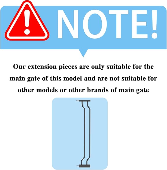 Extra Wide Baby Gate with 4.72in Extensions, Walk-Through, Auto Close, Pressure Mount Child Safety Gate (Black, Extension-4.72"/12cm)