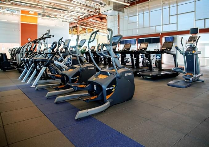 American Floor Mats - Extreme Rubber Gym Tiles - 1 Inch Thick Colorful Rubber Gym Tiles - Superior Shock and Sound Absorbing Tiles - 35% Orange/Grey/White 25 Tile Pack (Covers 100 Sq Ft)