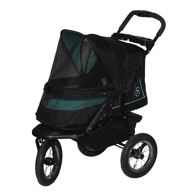 Pet Gear PG8450NVS Zipperless Entry, Easy One-Hand Fold, Air Tires NV Pet Stroller, Large, Sky Line