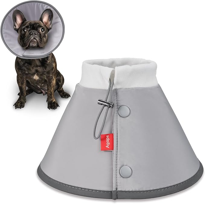 Agape Soft Dog Cone for Small Dogs & Cats, Comfy Dogs Recovery Collar After Surgery, Adjustable E Collar Alternative to Stop Licking, Protective Elizabethan Collars for Pup, Comfortable Dog Cones