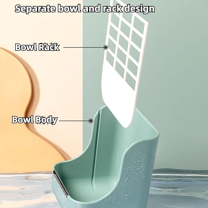 2 in 1 Food Hay Feeder for Guinea Pig, Rabbit Feeder, Indoor Hay Feeder for Guinea Pig, Rabbit, Chinchilla, Feed Bowls Use for Grass & Food (Yellow)