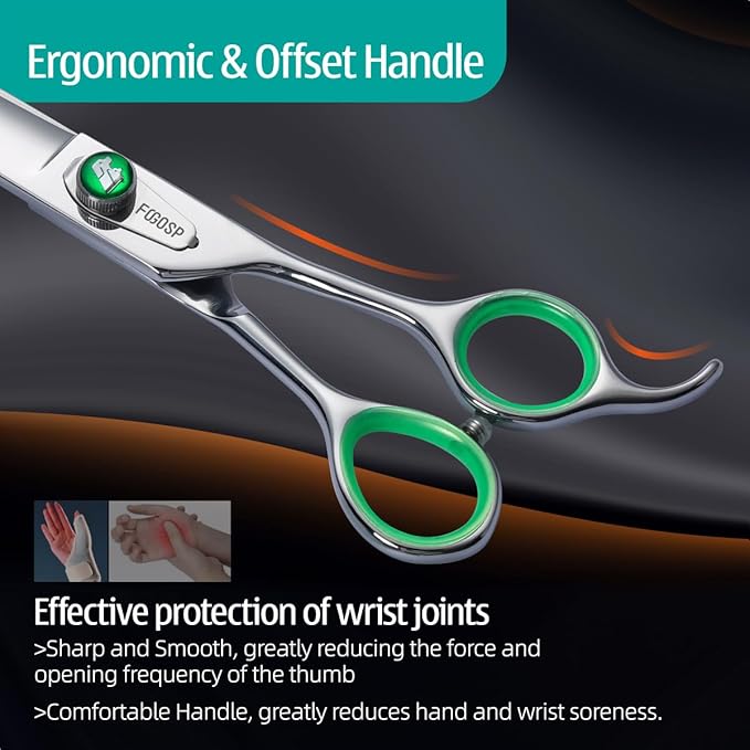 7'' Straight Dog Grooming Scissors Professional Grooming Shears for Dogs Cat Pet Japan 440C Stainless Steel Dog Cutting Scissors for Grooming Right Handed
