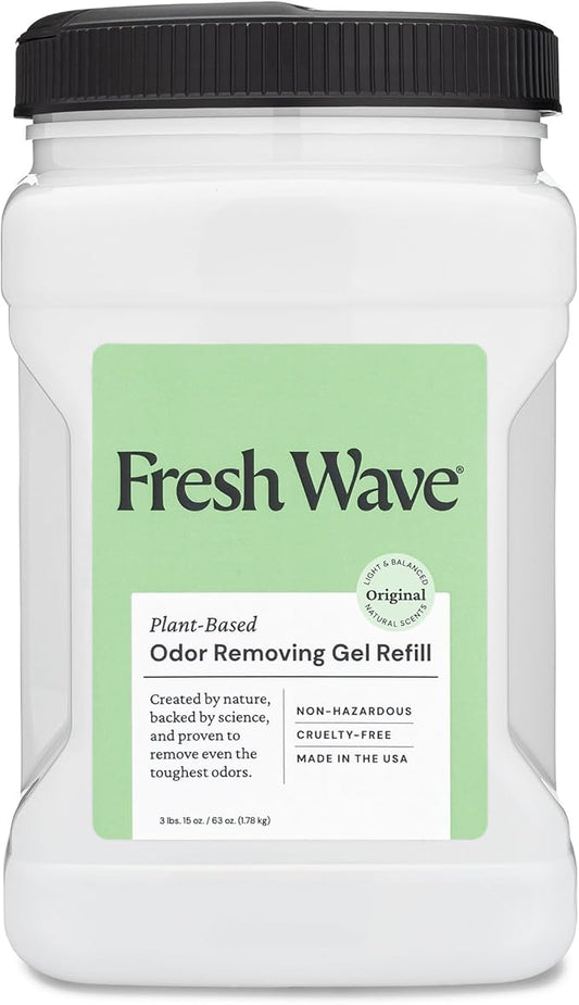 Fresh Wave Original Scent Odor Removing Gel Refill, 63 oz. | Safer Odor Absorbers for Home, Cooking, Trash, & Pets Areas | Natural Plant-Based Odor Eliminator