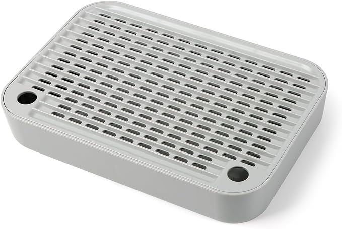 Cat Litter Box Ramp Mat with Filter Function, Cat Step Pedal Stool for Self-Cleaning Litter Box, Easy to Clean, Ideal for Kitten & Elderly Cats (Light Grey)