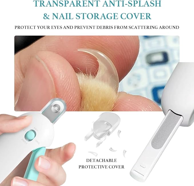 Adjustable Aperture Pet Blue Nail Clippers, Cat and Puppy Nail Trimmer with Grinding Nail File, Recommended by Pet Groomers, Safe to Avoid Over-Trimming, Professional Pet Nail Clippers for Beginners