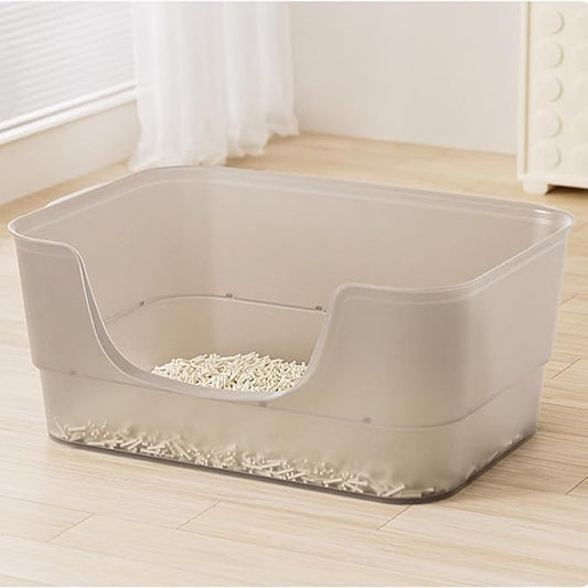 Extra Large Cat Litter Box with Clear Jelly Color,High Sided Litter Box for Big Cats,XL Cat Litter Box for Multiple Cats,Jumbo Cat Litter Box,Giant Kitty Litter Box,Anti-Splashing,Easy to Clean