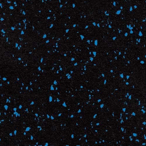 American Floor Mats 1/4in (7mm) Thick 10% Blue 4' x 17' Heavy Duty Rubber Rolls, Protective Exercise Mats, Home Gym Rubber Flooring