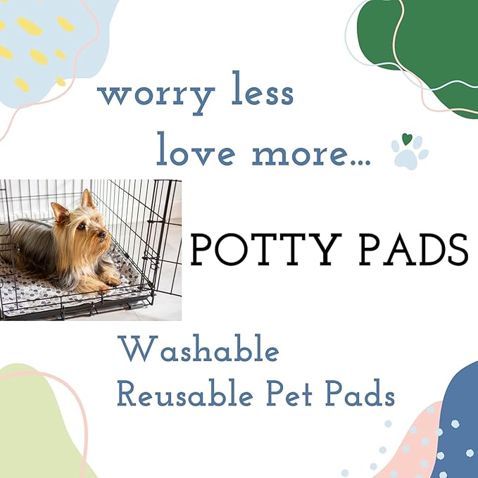 Caldwell's Pet Supply Co. 18x24 Potty Pads, Washable Pee Pads for Dogs, Reusable Pee Pad for Dogs, Puppy Potty Mat, Whelping Rug, Reusable Puppy Mat, Small (Set of 4)