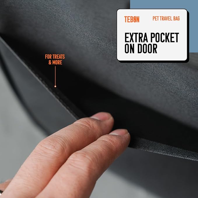 17.5" Pet Travel Carrier Bag - Collapsible Cat & Dog Carrier - Breathable, Durable & Spacious - Fits Small and Medium Pets up to 15lbs - Pet Travel Bag by Tebon