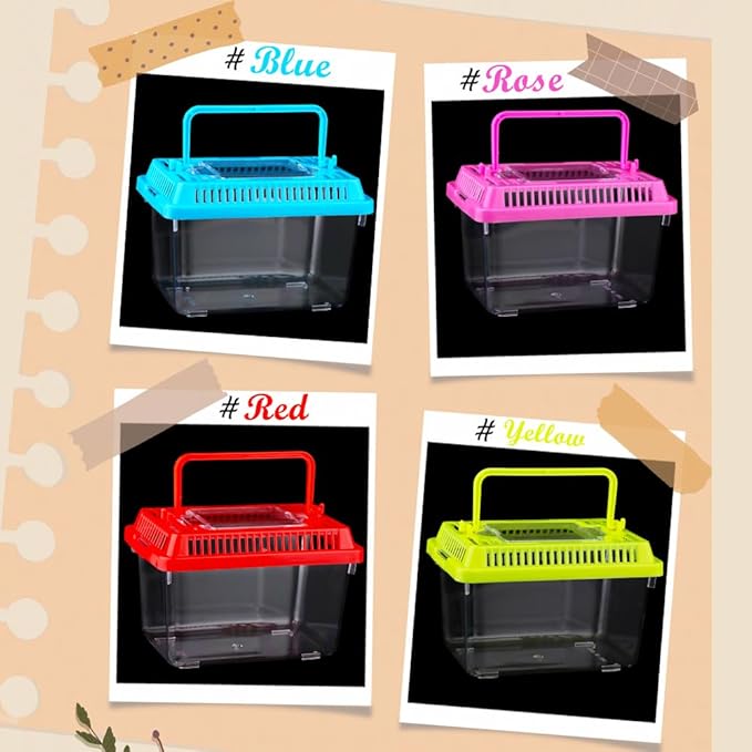 20 Pack Small Plastic Reptile Carrier Tarantula Enclosure Snake Breeding Box Hatching Container for Spider Fish Turtle Hermit Crab Bearded Dragon Lizard (5.1 x 3.5 x 3.5 Inch)