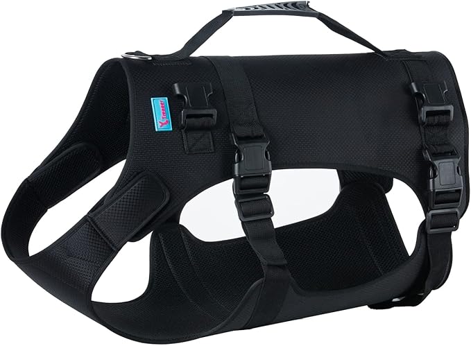Dog Lift Harness, Rehabilitation Lifts Vest for Dogs, Support & Recovery Sling, Adjustable Breathable Lifting Straps for Old, Joint Injuries, Arthritis, Paralysis Dogs Walk (XL, Black)