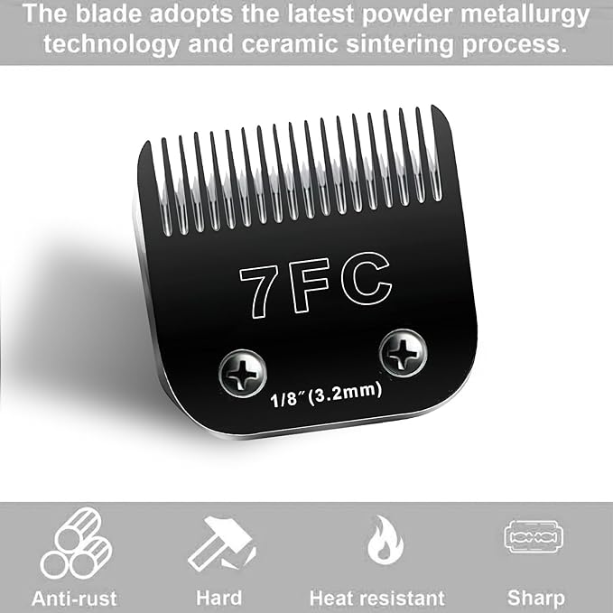 6pcs Dog Grooming Replacement Blades Compatible with Andis/Oster A5/Wahl KM-10 Series Dog Clippers,Detachable Clipper Replacement Blade,Black (6PCS Black-#10+30+3FC+4FC+5FC+7FC)