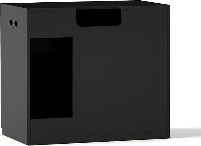 LANDEN Aquarium Wooden Stand and Cabinet for up to 55 Gal Tank, Fish Reptile Sea Salt WaterTank Stand, Nano Foam Leveling Mat Included, W35.5xD19.7xH31.5 in, Wooden Matte Black Painted(Stand Only)