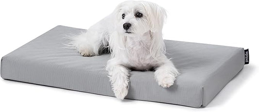 Cybarmour Indestructible Dog Bed - Outdoor Waterproof Chew Proof Dog Crate Pad - Orthopedic Kennel Mat for Aggressive Chewers - Small Breeds & Fits 24-Inch Crate - 23"x16", Limestone