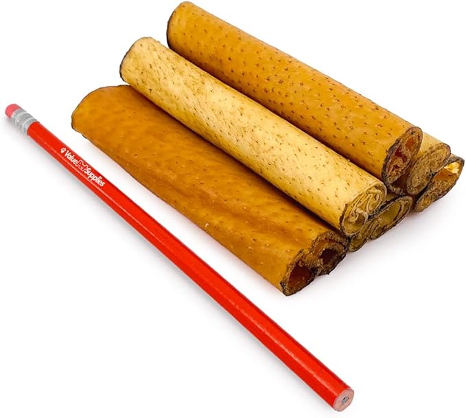 ValueBull USA Pig Skin Retriever Rolls, 4 Inch, Smoked, 25 Count - Premium USA Pork Hide Dog Chews, One-Piece, Easy Digestion, High Protein